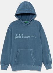 Benetton gyerek melegítőfelső pamutból nyomott mintás, kapucnis, 3WITC204G - kék 168