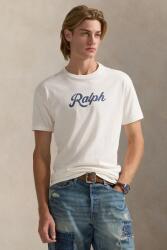 Ralph Lauren pamut póló fehér, nyomott mintás, 710936401 - fehér L