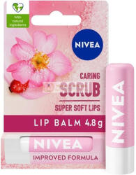 Nivea 2in1 Ápoló Ajakradír 4, 8g Ajakbalzsam, Rózsagyökér Olajjal és E-vitaminnal, Gyengéden Hámlaszt, Szuper Puha Ajkakért