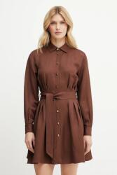 GUESS ruha vászonkeverékből GRETA barna, mini, harang alakú, 5GGK36 7316A - barna 42