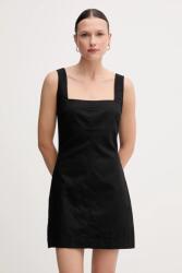 Calvin Klein ruha vászonkeverékből fekete, mini, testhezálló, J20J225277 - fekete S