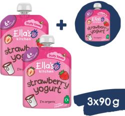 Ella's Kitchen 2+1 INGYEN: Ella's Kitchen BIO Eper joghurttal (90 g)