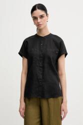 Tommy Hilfiger len ing állógalléros, fekete, relaxed, WW0WW44715 - fekete 42