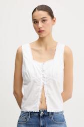 Superdry pamut top fehér, sima, W6012019A-04C - fehér S