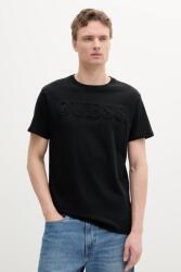 Guess pamut póló fekete, nyomott mintás, M4PI0E K8HM4 - fekete XL