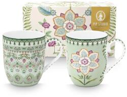 Pip Studio bögre készlet Lily&Lotus 145 ml 2 db zöld - zöld Univerzális méret