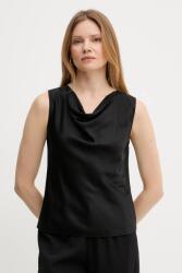 HUGO BOSS selyemblúz fekete, sima, 50537652 - fekete 34