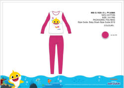 Baby Shark gyerek jersey pizsama - pamut pizsama - pink - 116 (BSHA-MIX-G-1520_116)