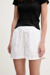 Superdry vászon rövidnadrág bézs, sima, magas derekú, W7110450A-04C - bézs L
