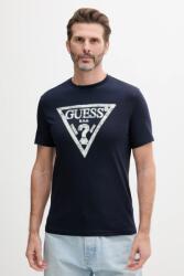 Guess pamut póló sötétkék, nyomott mintás, M5GI06 I3Z14 - sötétkék XL
