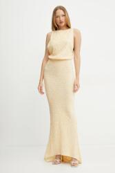 Elisabetta Franchi bársony ruha sárga, maxi, testhezálló, ABR5252E2 - sárga 38