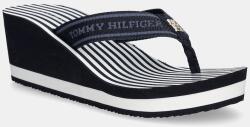 Tommy Hilfiger flip-flop TH STRIPES WEDGE BEACH SANDAL sötétkék, éksarkú, FW0FW08521 - sötétkék Női 40