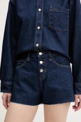 Tommy Jeans farmer rövidnadrág sötétkék, sima, magas derekú, DW0DW20094 - sötétkék 24