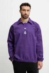 Adidas pamut melegítőfelső REAL ICON DTOP lila, nyomott mintás, JF2578 - lila L