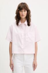 Guess Jeans pamut ing galléros, rózsaszín, relaxed, W5GH98 WH7Q1 - rózsaszín M