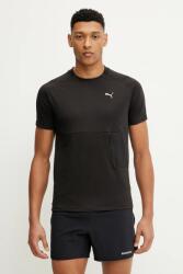 PUMA edzős póló fekete, nyomott mintás, 629673 - fekete XL