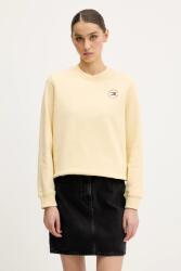 Tommy Hilfiger pamut melegítőfelső sárga, nyomott mintás, DW0DW20639 - sárga XS