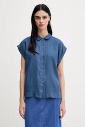 Benetton len ing galléros, bézs, regular - kék L