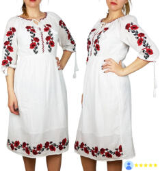 Ie traditionala Rochie Traditionala cu borderie Maci 2