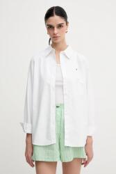Tommy Hilfiger pamut ing női, galléros, fehér, regular, WW0WW46111 - fehér 34