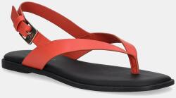 Tommy Hilfiger bőr szandál COLOR BLOCK THONG FLAT SANDAL piros, FW0FW08883 - piros Női 41