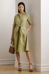 Ralph Lauren vászon ruha zöld, midi, harang alakú, 200905667 - zöld 36