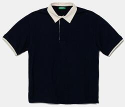 Benetton pamut póló sötétkék, sima, 3MI5C301U - sötétkék 168