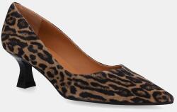 Billi Bi velúr magassarkú cipő Leopardo barna, A8087 - barna Női 38