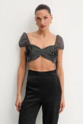 Elisabetta Franchi top fekete, mintás, TO03652E2 - fekete 40
