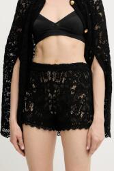 Twinset pamut rövidnadrág fekete, sima, magas derekú, 251TS3133 - fekete S