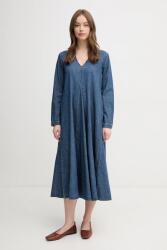 Benetton pamut ruha sötétkék, midi, egyenes, 4RZKDV0AY - sötétkék M