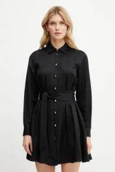 GUESS ruha vászonkeverékből GRETA fekete, mini, harang alakú, 5GGK36 7316A - fekete 36