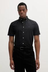 Tommy Hilfiger pamut ing férfi, galléros, fekete, regular, MW0MW37584 - fekete S