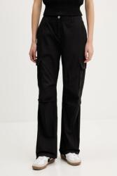 Tommy Jeans nadrág fekete, magas derekú széles, DW0DW20350 - fekete 29/30