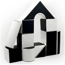 Vell Cuburi din spumă - set uriaș de construcție 11 bucăți alb-negru