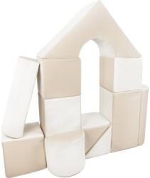 Vell Cubes din spumă - set de construcție uriaș 11 bucăți alb-cappuccino