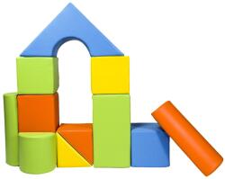 Vell Cubi din spumă - construcții uriașe 11 bucăți galben-verde-portocalie-albastru deschis