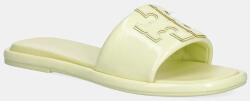 Tory Burch bőr papucs Double T Sport Slide sárga, 141380-701 - sárga Női 38