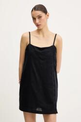 Abercrombie & Fitch vászon ruha fekete, mini, egyenes, KI159-5572 - fekete XL