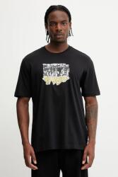 adidas Originals pamut póló Q12 TS Crowd fekete, nyomott mintás, JP4496 - fekete M