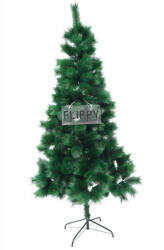 Flippy Brad artificial de Craciun tip pin, inaltime 210 cm, diametru 115 cm, 350 ramuri cu ace 3D 12 cm, Flippy, verde, suport metalic inclus (teo-111175)
