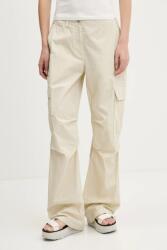 Tommy Jeans nadrág bézs, magas derekú széles, DW0DW20350 - bézs 27/32