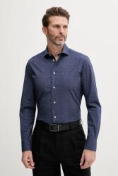 Benetton pamut ing olasz galléros, sötétkék, slim, 56UAUQ05W - sötétkék L