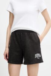 PUMA rövidnadrág fekete, nyomott mintás, magas derekú, 685035 - fekete XS