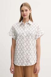 Max Mara Beachwear pamut ing galléros, fehér, regular, 2516111029600 - fehér 34