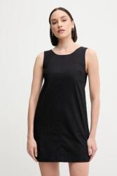 Calvin Klein pamut ruha fekete, mini, egyenes, LV047AB000 - fekete S
