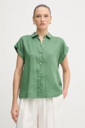 Benetton len ing galléros, bézs, regular - zöld S - answear - 16 990 Ft