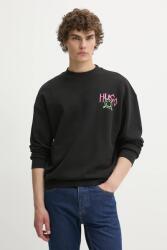 HUGO Blue pamut melegítőfelső fekete, nyomott mintás, 50539702 - fekete XS