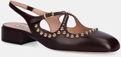 Bally bőr flip-flop barna, magassarkú, nyitott sarokkal, WP3005 - barna Női 37
