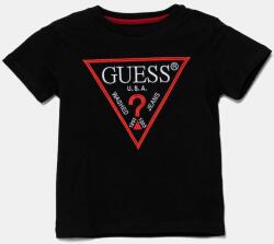 GUESS gyerek pamut póló fekete, nyomott mintás, N4YI37 K8HM4 - fekete 122-125
